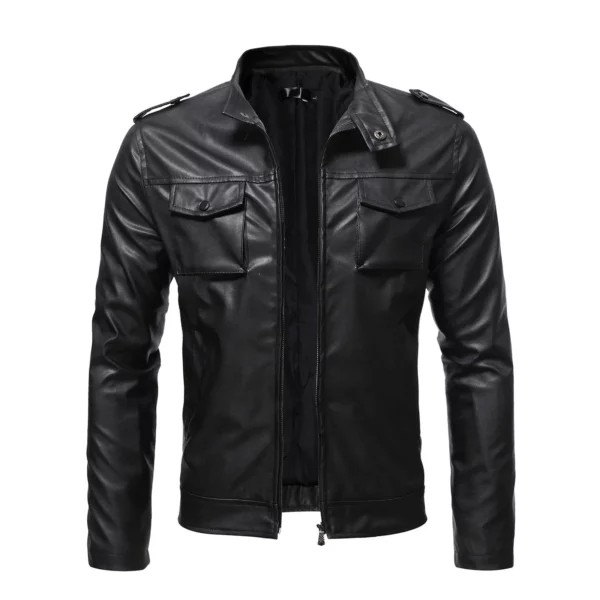 Jackets For Teens Coat Pocket Stand Faux Leather Men's Fashion Zipper Slim Short Jacket Men's Men's Extra Long Trench Coat