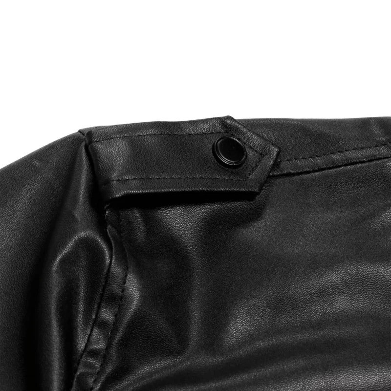 Jackets For Teens Coat Pocket Stand Faux Leather Men's Fashion Zipper Slim Short Jacket Men's Men's Extra Long Trench Coat - Image 2