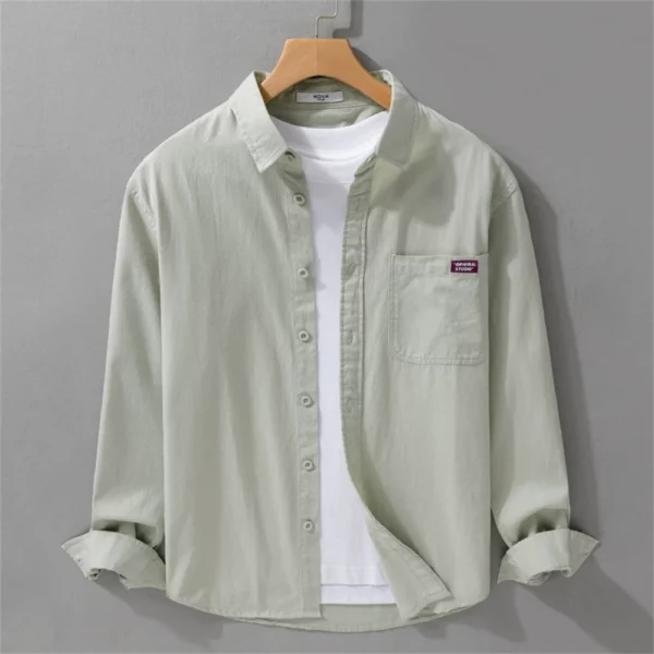 Simple cotton man shirts long sleeve soft solid men's clothing Tops Spring Autumn regular Casual shirts for men