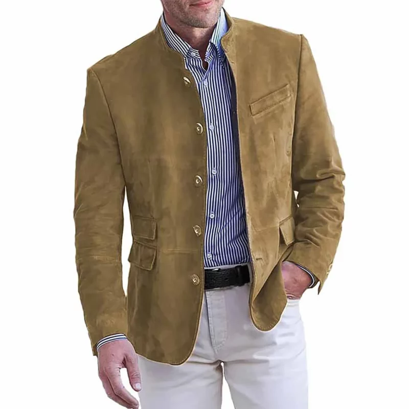 Men'S 3d Printed Suit Jacket Mens Faux Leather Suit Jacket Vintage Casual Suede Sport Coats Fashion Slim Fit Fall бомбер женский