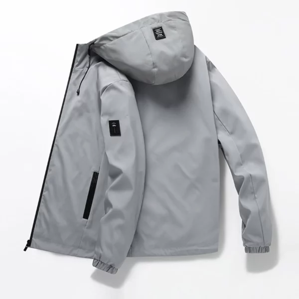 Mens Autumn Winter Casual Jacket Solid Color Plus Size Loose Caual Hooded Outwears Coats Windproof Outdoor Sport Zipper Clothes