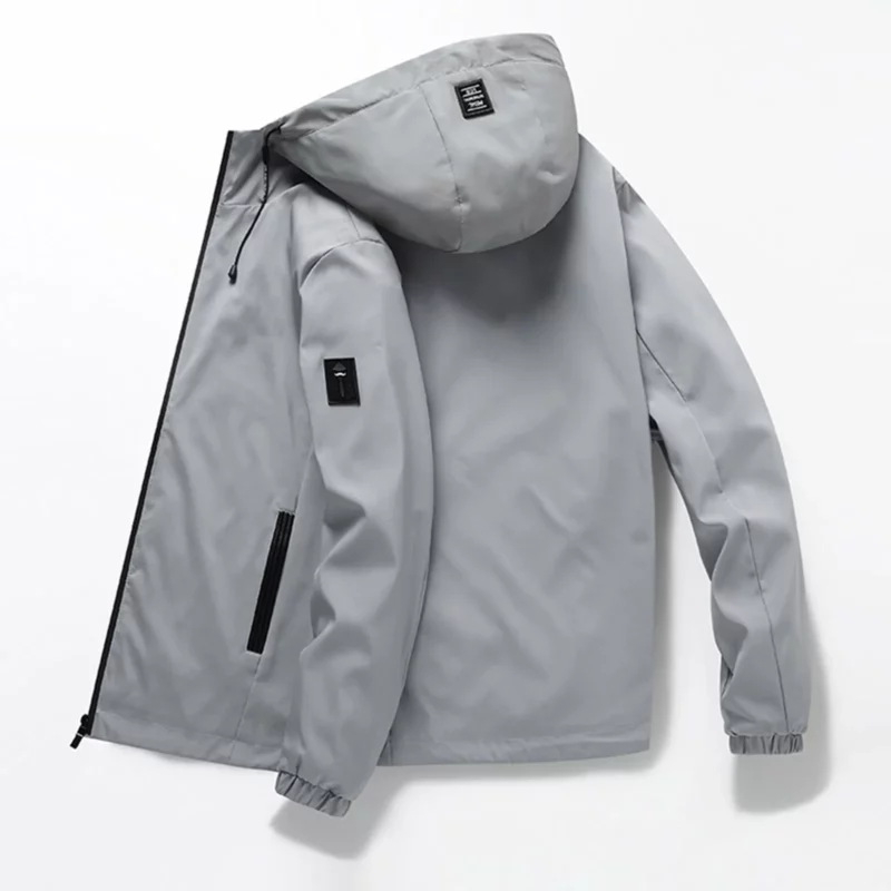 Mens Autumn Winter Casual Jacket Solid Color Plus Size Loose Caual Hooded Outwears Coats Windproof Outdoor Sport Zipper Clothes