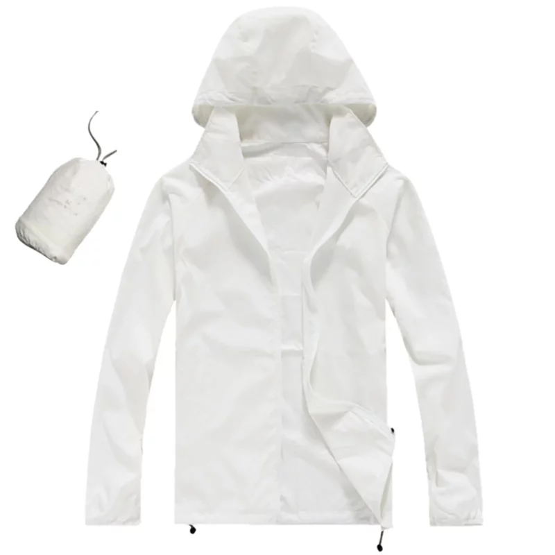 Mens Four Seasons Solid Color Packable Rain Jacket Lightweight Windproof Outwear Man Fashion Casual Windbreaker Male Clothes - Image 4